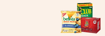 Assortment of delicious snacks, including chips, crackers, and sweet treats.