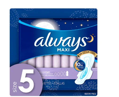 Always Maxi Extra Heavy Overnight Pads - Unscented, 54 Count.