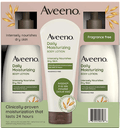 Aveeno Daily Moisturizing Body Lotion Set – Nourishing Oat Formula for Dry Skin, Fragrance-Free (18 fl oz Each).