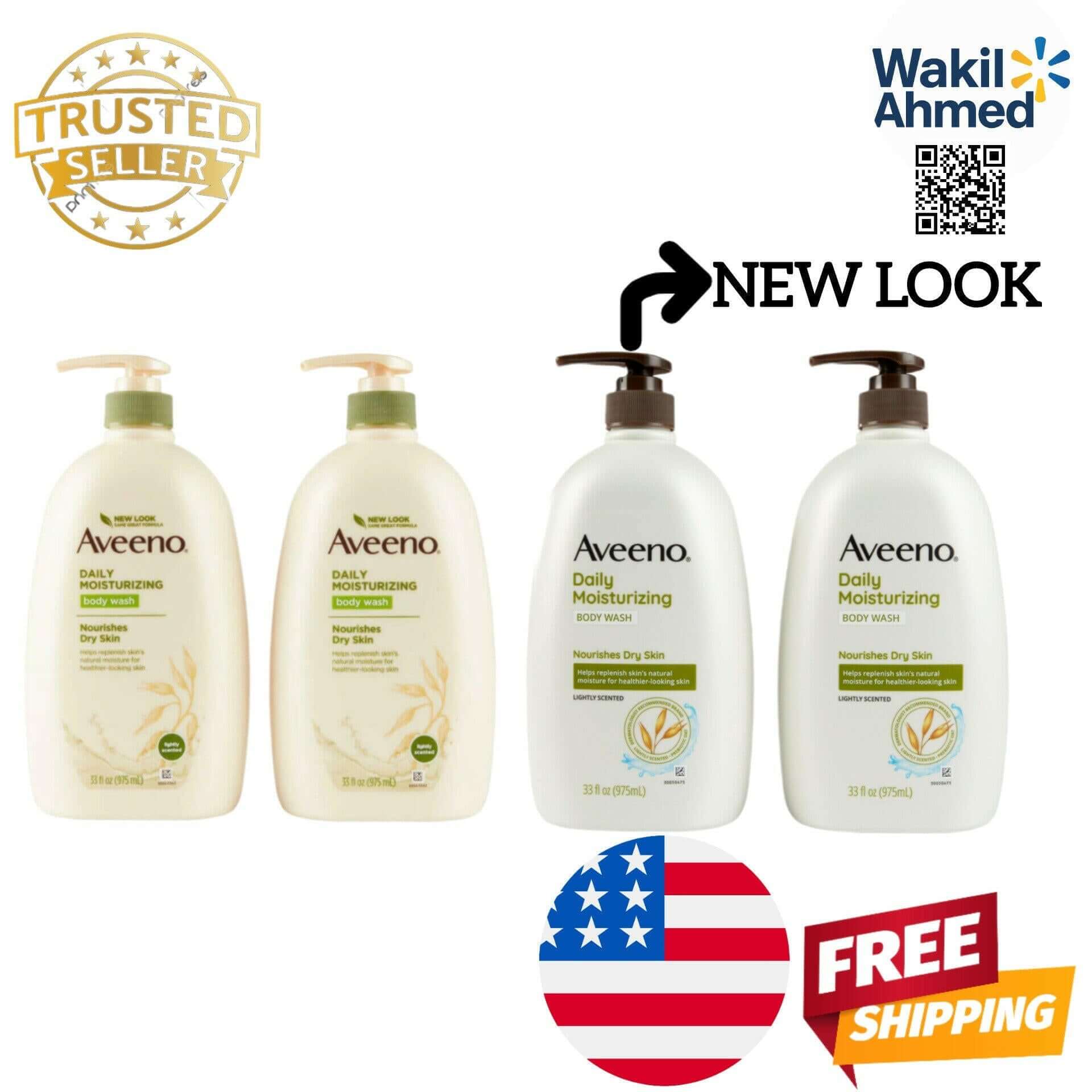 Aveeno Daily Moisturizing Body Lotion Set – Nourishing Oat Formula for Dry Skin, Fragrance-Free (18 fl oz Each).