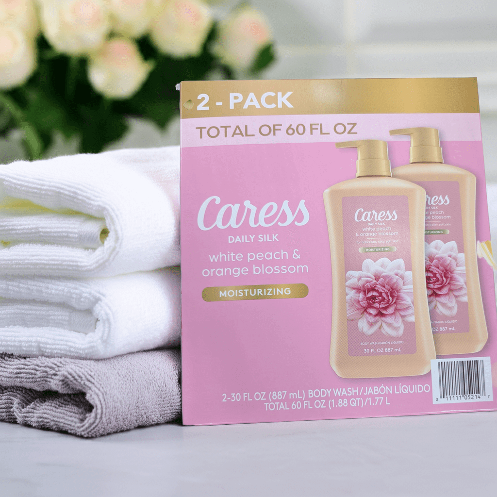 Caress Daily Silk Hydrating Body Wash, White Peach & Orange Blossom Scent, 30 fl oz, 2-Pack.