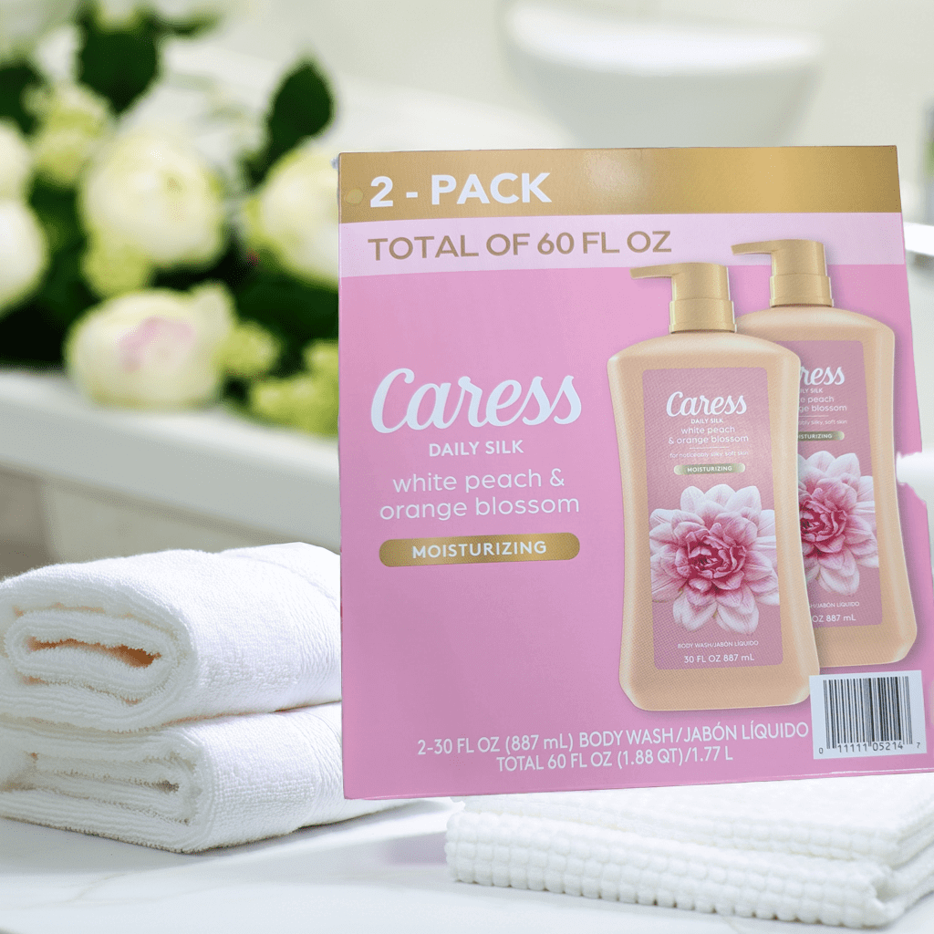 Caress Daily Silk Hydrating Body Wash, White Peach & Orange Blossom Scent, 30 fl oz, 2-Pack.