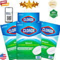 Clorox Bleach packaging with promotional text and logos on a white background