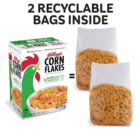 Kellogg's Corn Flakes Breakfast Cereal 2 x 43 oz Boxes (86 oz Total).