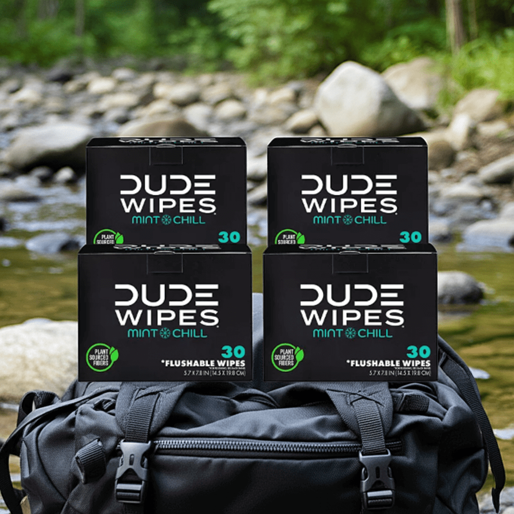 Dude Wipes XL Mint Flushable Wipes 4 Pack (120 Wipes) Sewer & Septic Safe.