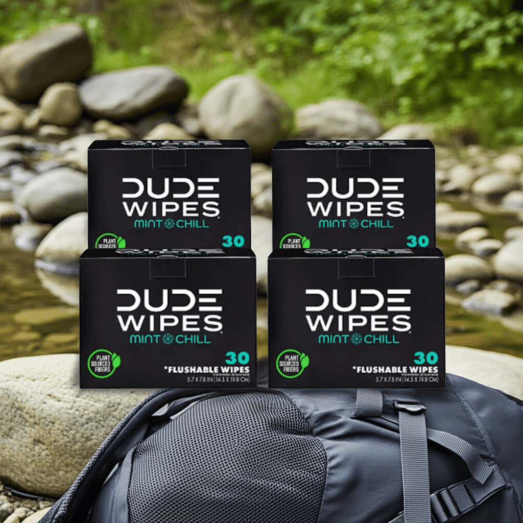 Dude Wipes XL Mint Flushable Wipes 4 Pack (120 Wipes) Sewer & Septic Safe.
