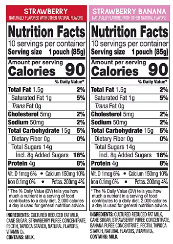 GoGo squeeZ YogurtZ Strawberry Banana – 3 oz Pouches, 20 Count Kids Snack Pack, Shelf-Stable Yogurt, Gluten-Free, No Preservatives.