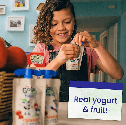 GoGo squeeZ YogurtZ Strawberry Banana – 3 oz Pouches, 20 Count Kids Snack Pack, Shelf-Stable Yogurt, Gluten-Free, No Preservatives.