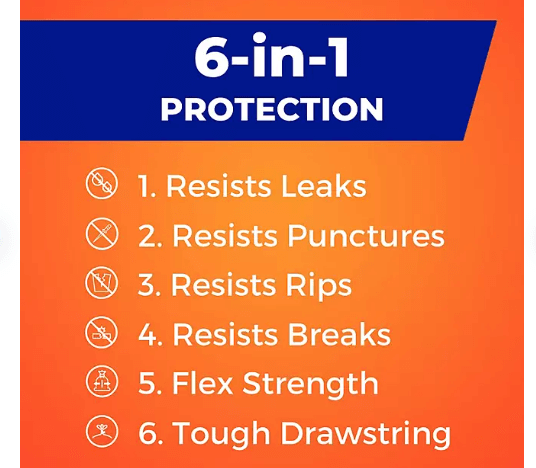 Hefty Ultra Strong Tall Kitchen Trash Bags – 13 Gallon, Drawstring, Unscented.