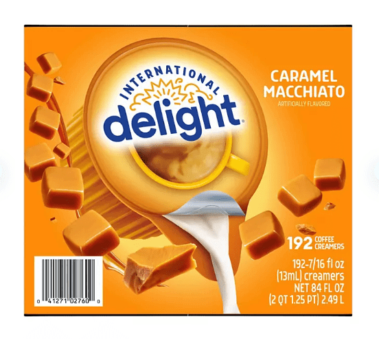 International Delight Caramel Macchiato Coffee Creamer Singles, 192 Count – Single-Serve Creamer Cups for Coffee, Shelf Stable.