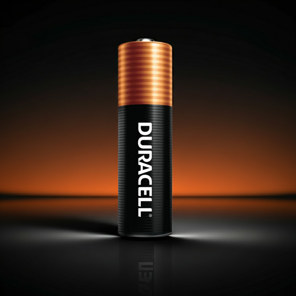 Duracell battery on a dark background