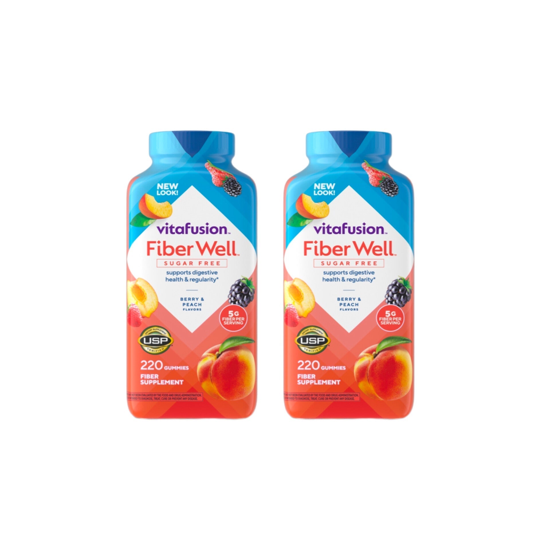 Vitafusion Fiber Well Sugar Free Gummies – 2-Pack, 220 Count Each (440 Total).