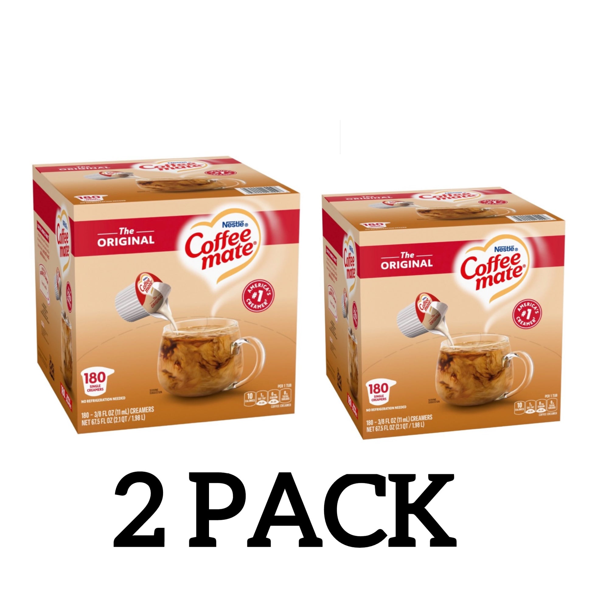 Coffee-mate Original creamer single-serve boxes, 2 pack
