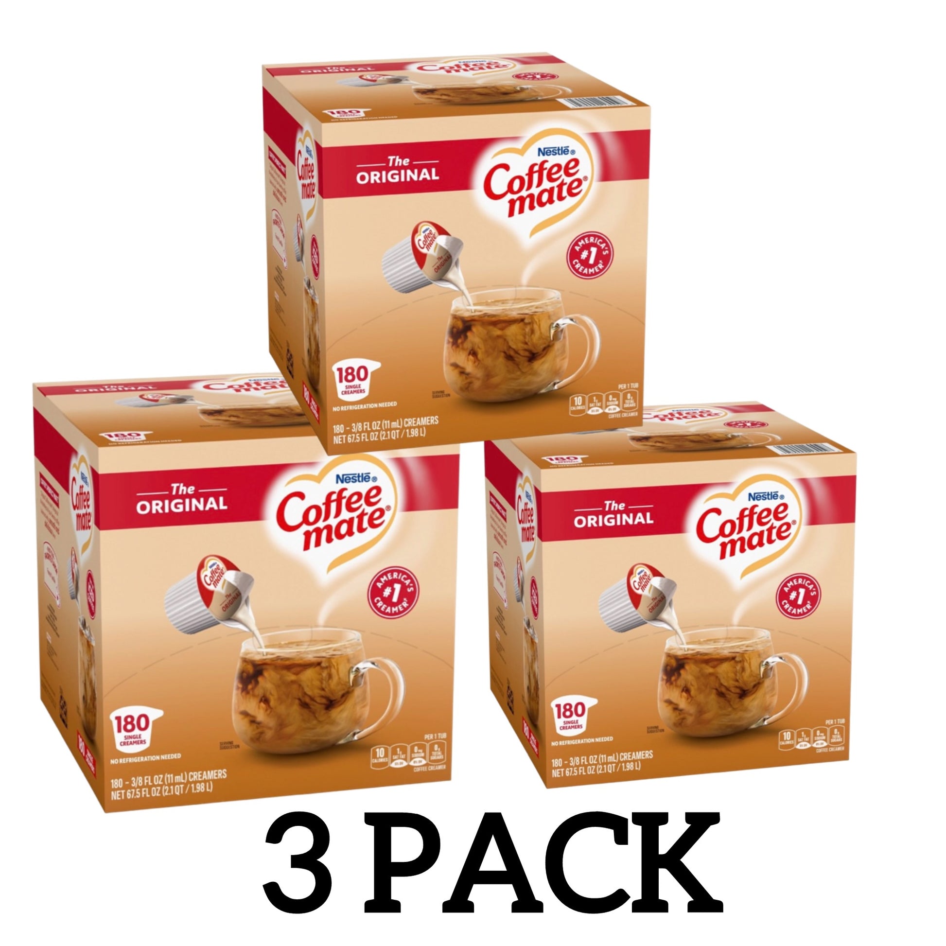 Coffee-mate Original creamer single-serve boxes, 3 pack