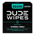 Dude Wipes XL flushable hygienic wipes in a pack, unscented, septic safe, designed for bath and body use, 400 or 480 count.