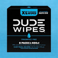 Dude Wipes XL flushable hygienic wipes in a pack, unscented and septic safe, for bath and body use, 400 or 480 count.