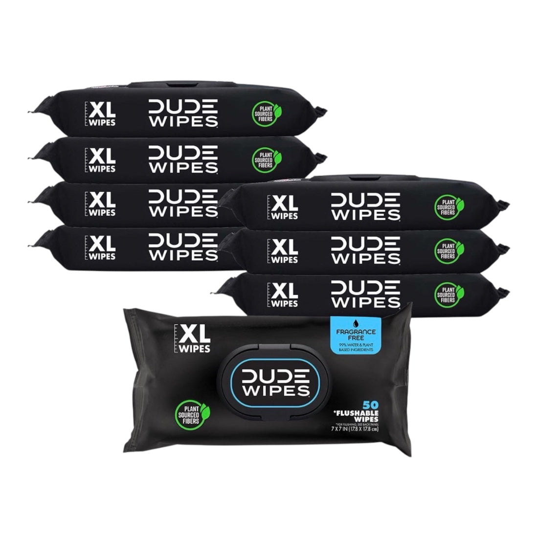 Dude Wipes XL flushable hygienic wipes in a pack, unscented and septic safe, for bath and body use, 400 or 480 count.