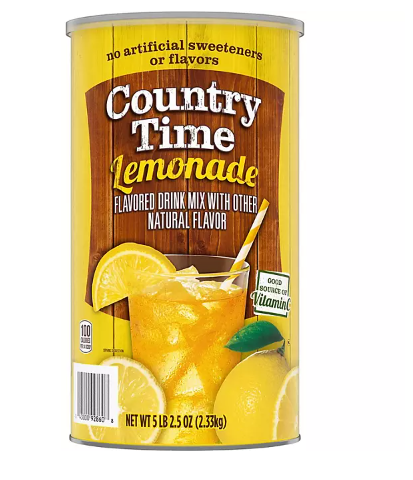 Large 82.5 oz canister of Country Time Lemonade Drink Mix