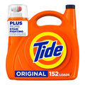 Orange Tide Original liquid detergent jug with blue cap, 152 loads label