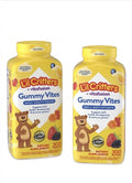 Gummy multivitamin bottle, yellow label with bear mascot and daily multivitamin text