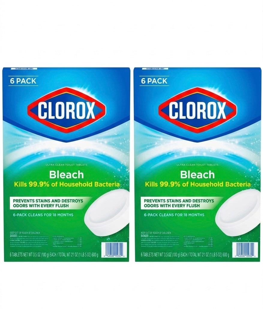 Clorox bleach packaging with blue and green design on a white background