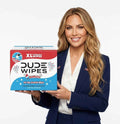 DUDE Wipes XL flushable wipes box with Popsicle Ice Pop Scented label in hand