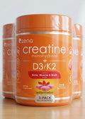 Zena creatine gummies containers, D3/K2 3-Pack Value Bundle, orange jars