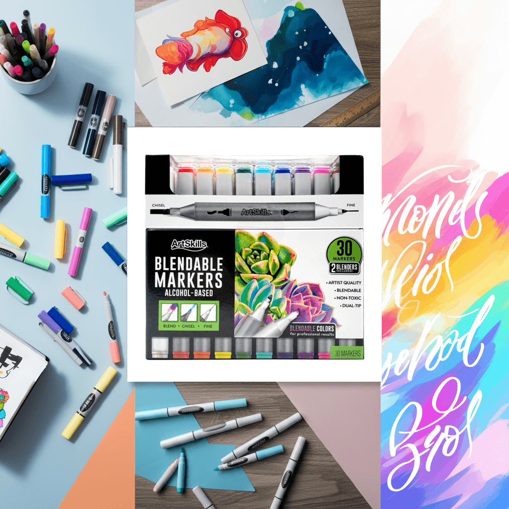 ArtSkills Dual-Tip Blendable Alcohol Marker Set, 30-Count.