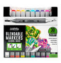 ArtSkills Dual-Tip Blendable Alcohol Marker Set, 30-Count.