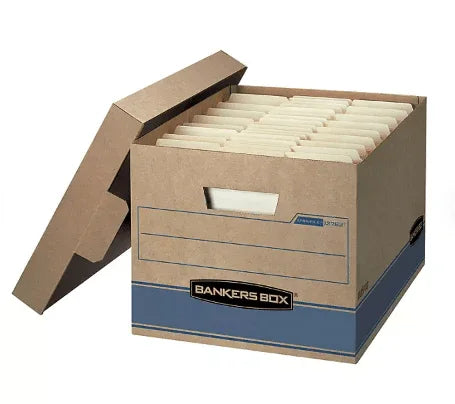 Bankers Box Heavy Duty Storage Boxes 10x12x15" - 10 Pack.