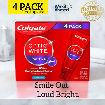 Colgate Optic White Purple Toothpaste 4.2 oz 4 pk