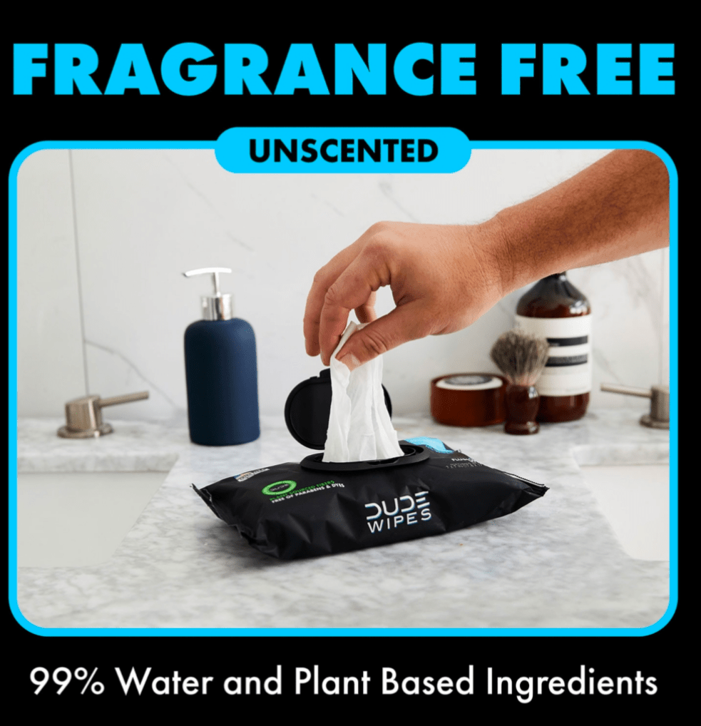 Fragrance-free travel wipes for sensitive skin