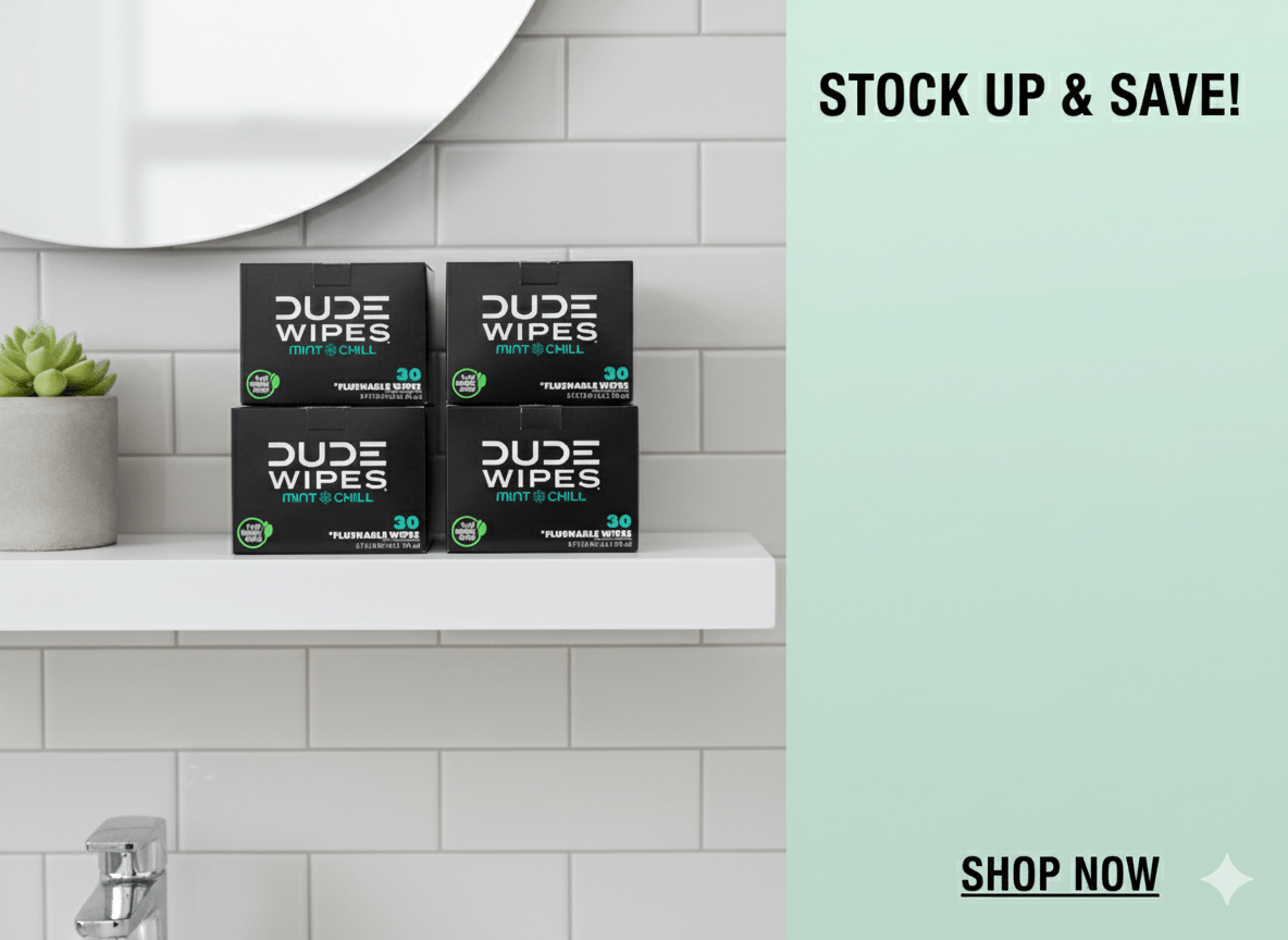 DUDE Wipes XL Mint Flushable Wipes 4 Pack 120 Wipes - Wakil Ahmed