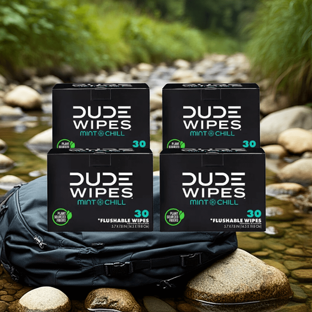 Dude Wipes XL Mint Flushable Wipes 4 Pack (120 Wipes) Sewer & Septic Safe.