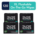 Dude Wipes XL Mint Flushable Wipes 4 Pack (120 Wipes) Sewer & Septic Safe.