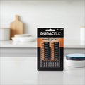 Pack of Duracell AA batteries on a kitchen counter
