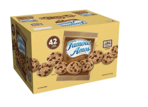 Famous Amos Chocolate Chip Cookies 2 oz, 42 Pack.