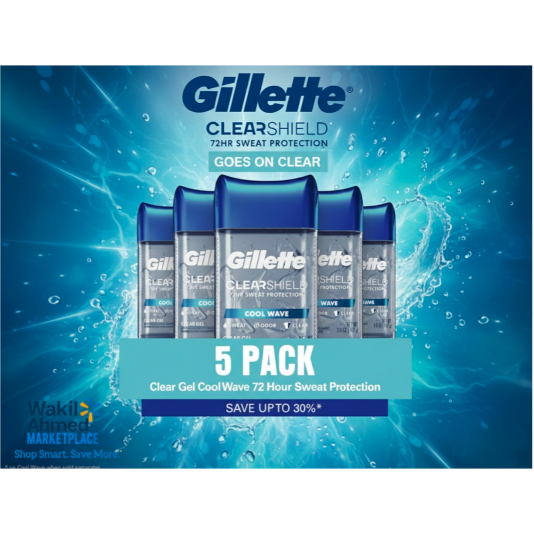 بِسْمِ ٱللَّٰهِ ٱلرَّحْمَٰنِ ٱلرَّحِيمِ,إِنَّا فَتَحْنَا لَكَ فَتْحًا مُبِينًا. نَصْرُ من اللَّهِ وَفَتَحْ قَرِيب
Gillette ClearShield 5-pack advertisement with blue and white design on a blue background.
إعلان عبوة جيليت كليرشيلد الخماسية بتصميم أزرق وأبيض على خلفية زرقاء.