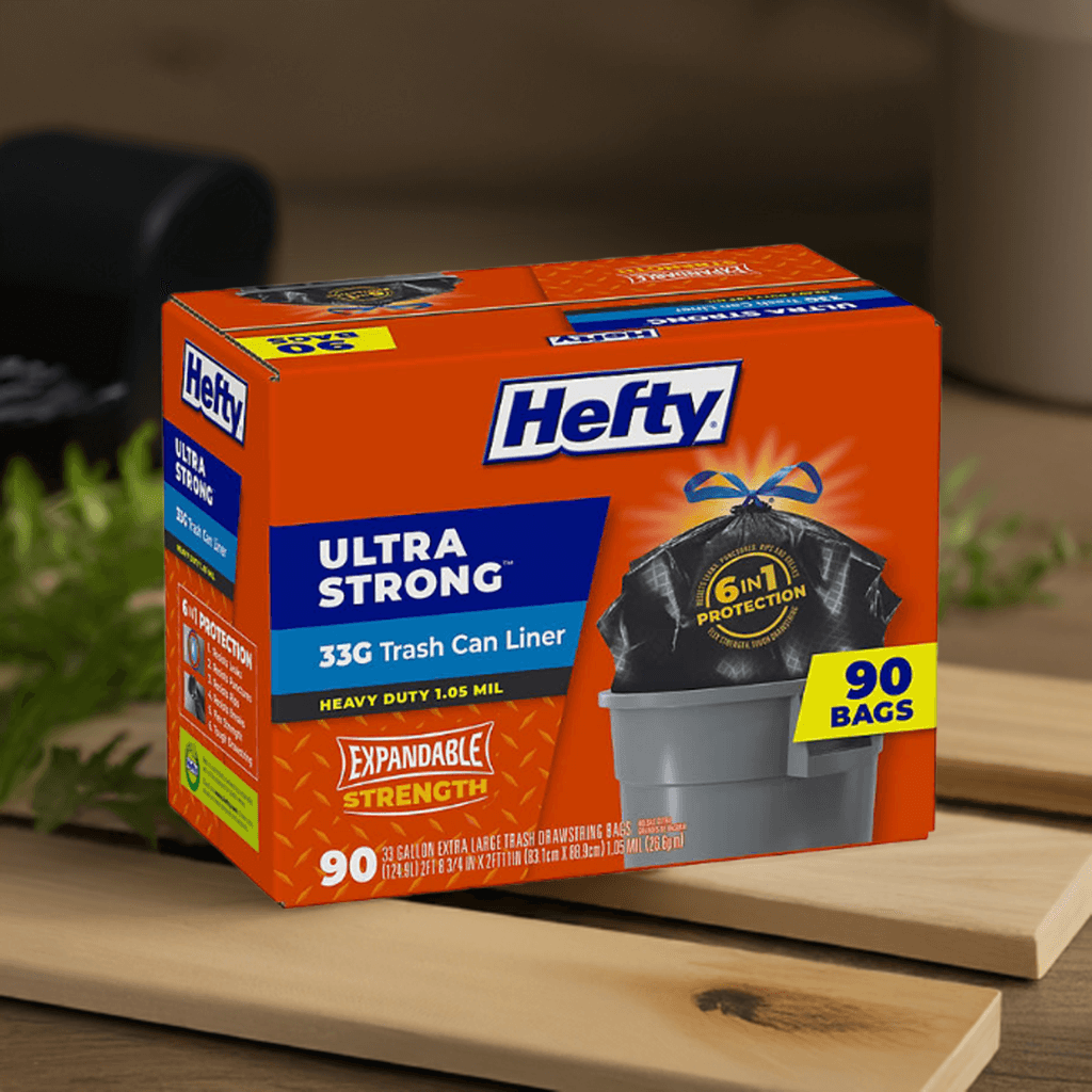 Hefty Ultra Strong Tall Kitchen Trash Bags – 13 Gallon, Drawstring, Unscented.