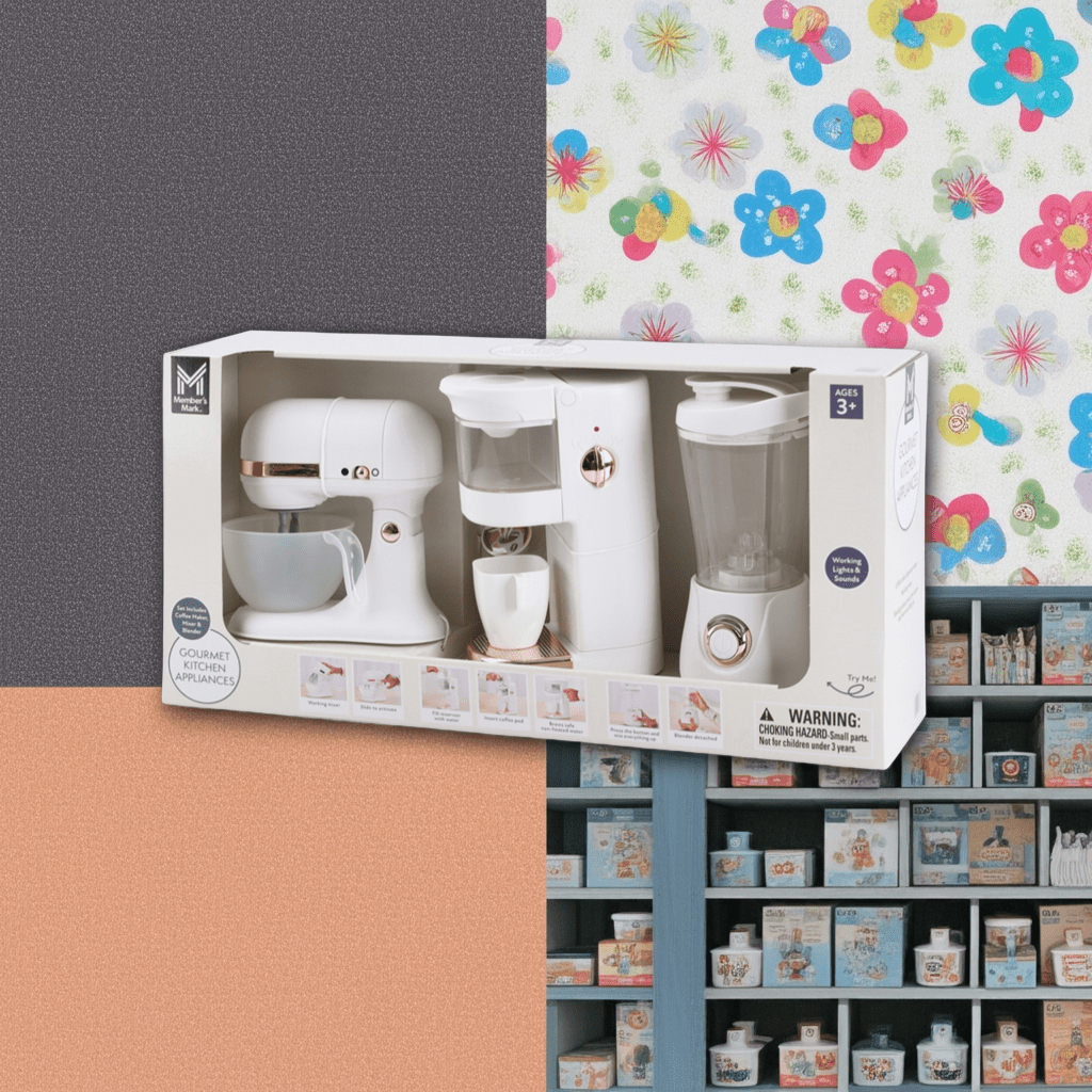 Kids Pretend Play Kitchen Set - Blender, Coffee Maker, Mixer (Ages 3+).