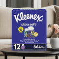 Kleenex Ultra Soft Hypoallergenic 3-Ply Facial Tissues 12 Cube Boxes (72 Tissues/Box).