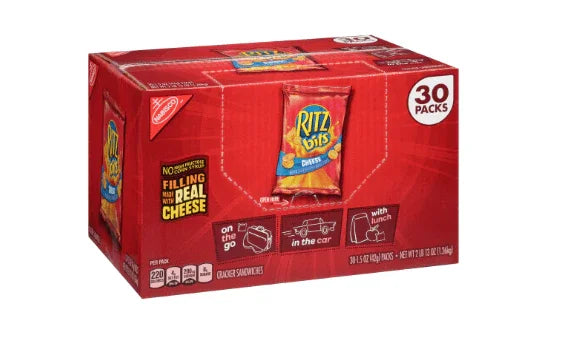 Ritz Bits Cheese Cracker Sandwiches – Perfect On-the-Go Snack (1.5 oz, 30 Pack).