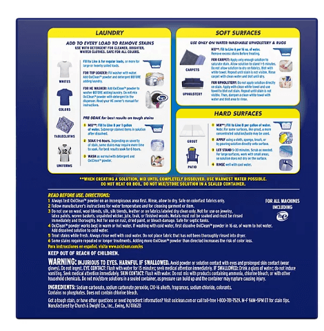 OxiClean Concentrated Max Efficiency Versatile Stain Remover Powder – T8.08 lbs..