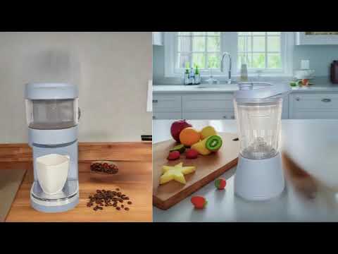 Kids Pretend Play Kitchen Set - Blender, Coffee Maker, Mixer (Ages 3+).