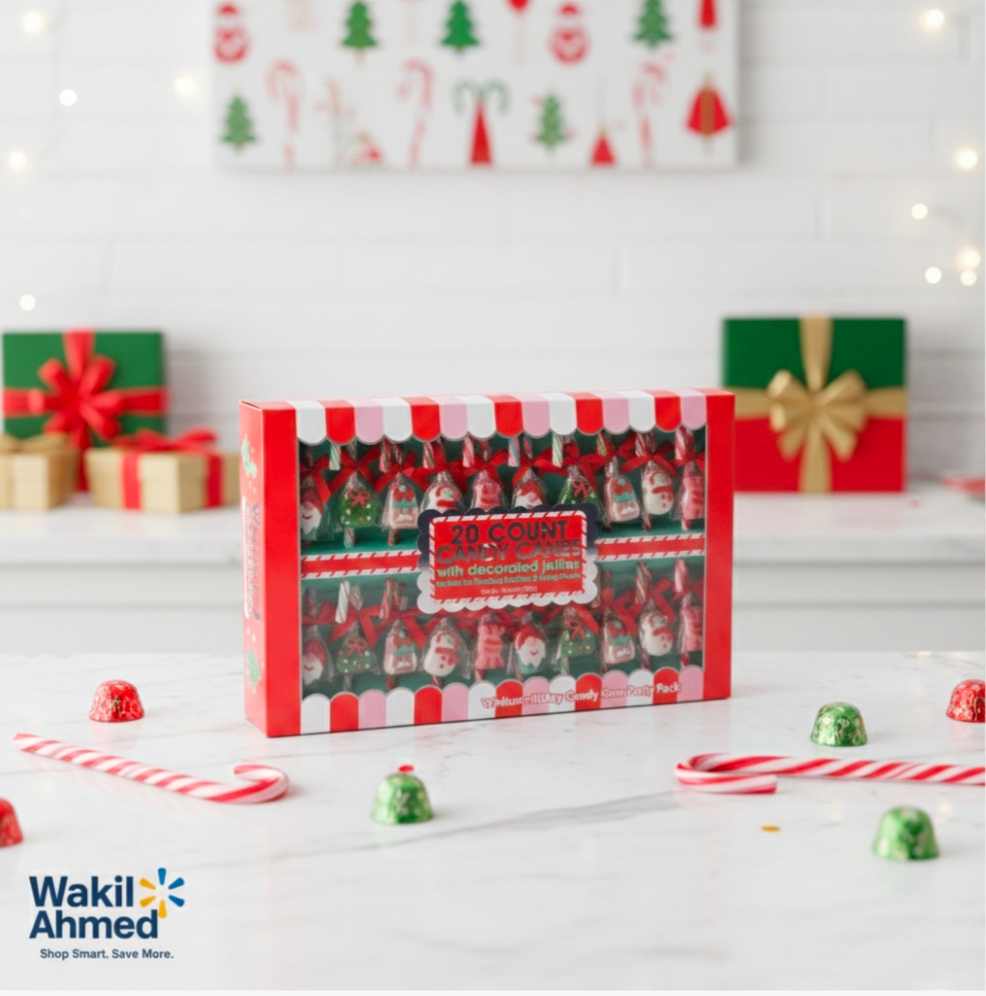 Holiday Candy Canes with Decorated Jellies, 20 ct.