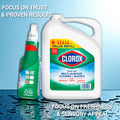 Clorox All-Purpose Cleaner with Bleach spray and refill pack, effective at removing tough stains and disinfecting surfaces.