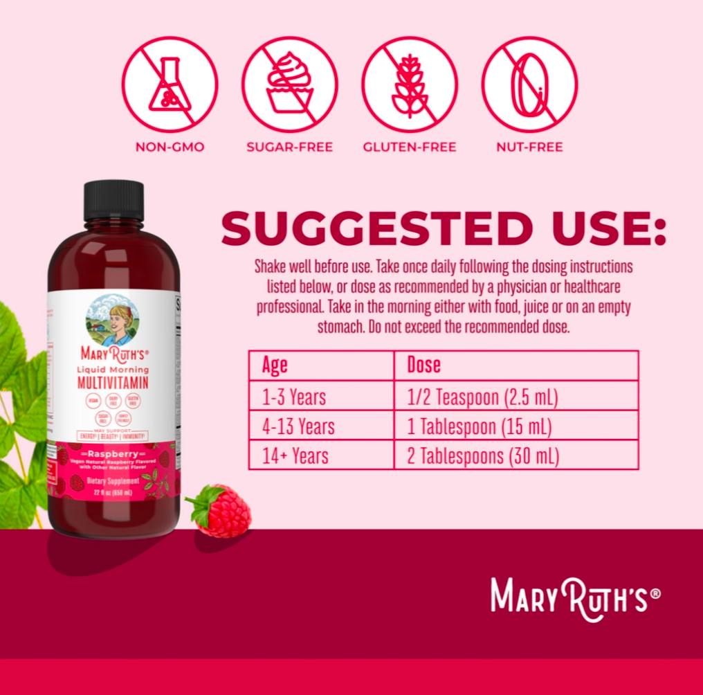 Liquid multivitamin with vitamins C, D3, B12 and minerals