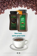 Two NESCAFE Taster's Choice Decaf House Blend instant coffee jars, each containing 210 cups, with text 'New look, same great taste' and 'RESTAURANTE DUKE HOLYCO' branding.