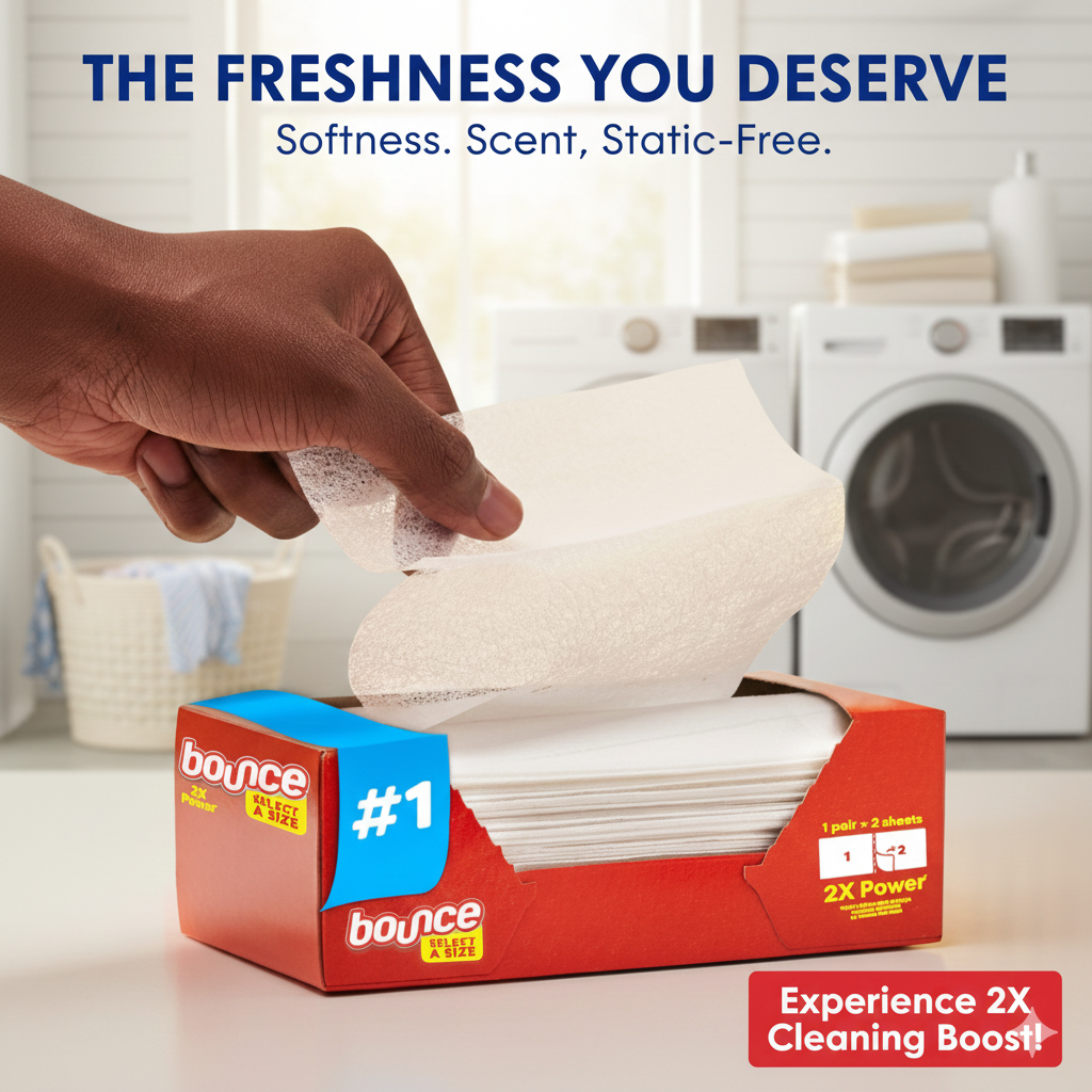 Bounce Select a Size Fabric Softener Dryer Sheets 400 Count – Outdoor Fresh Scent, Static & Wrinkle Control - Wakil Ahmed