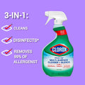 Clorox All-Purpose Cleaner with Bleach spray and refill pack, effective at removing tough stains and disinfecting surfaces.